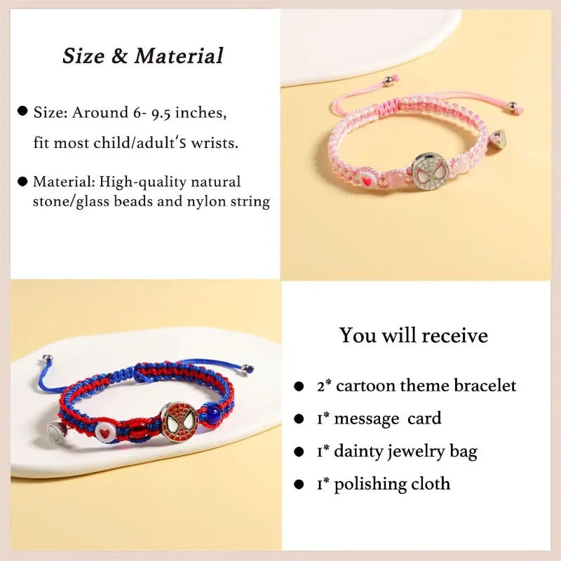 Spiderman Friendship Bracelet for Couples